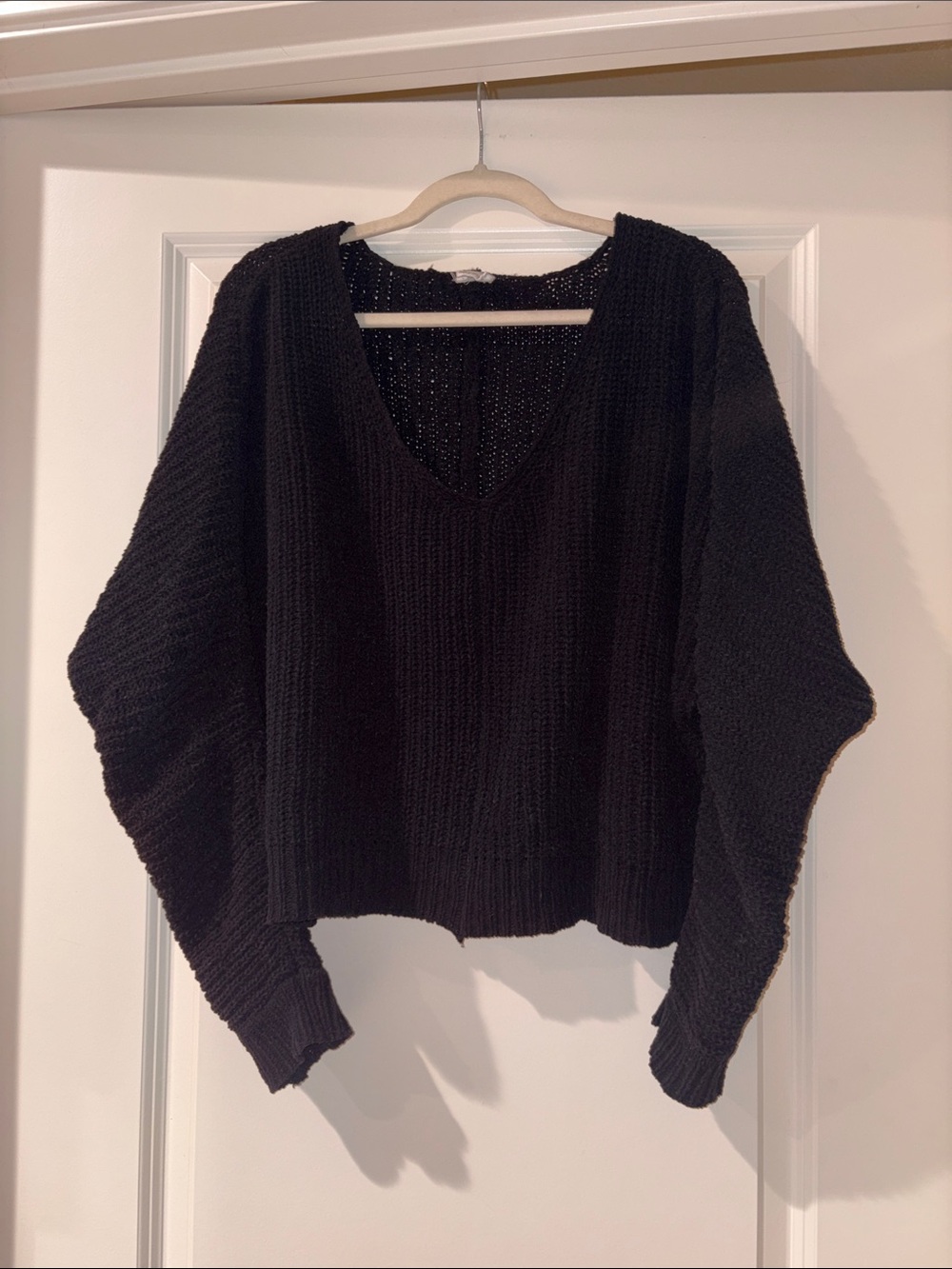 Essentials Black V-Neck Women's Sweater